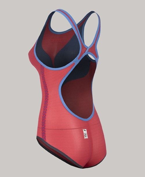 Arena Powerskin Carbon Duo Top - Open Back Navy / Red / White | 01392-MZKB