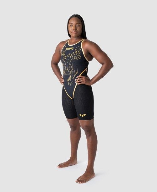 Arena Powerskin Carbon Glide Limited Edition Simone Manuel Closed Back Dark Grey | 68524-QLZE