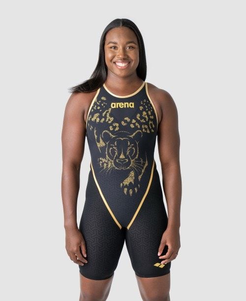 Arena Powerskin Carbon Glide Limited Edition Simone Manuel Closed Back Dark Grey | 68524-QLZE