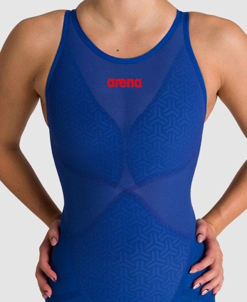 Arena Powerskin Carbon Glide Open Back Blue | 90512-KHJP