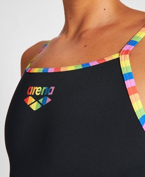 Arena Pride Superfly Back One Piece Black / Multicolor | 64307-IMZW