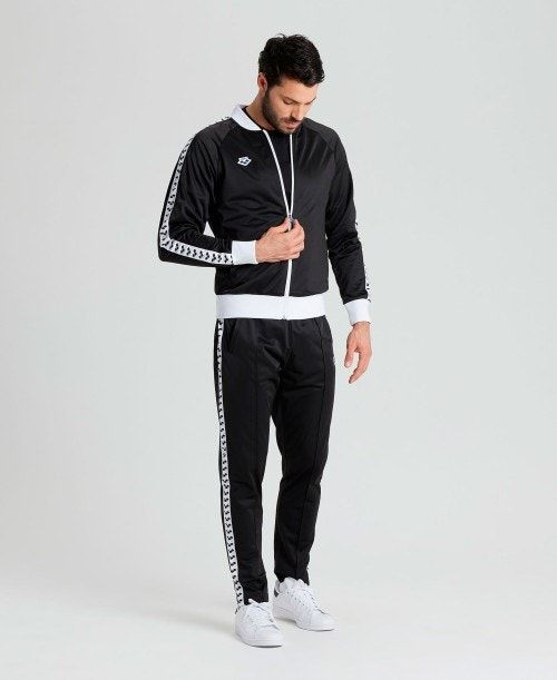 Arena Relax Iv Team Full-zip Jacket Black / White / Black | 26953-KMGQ