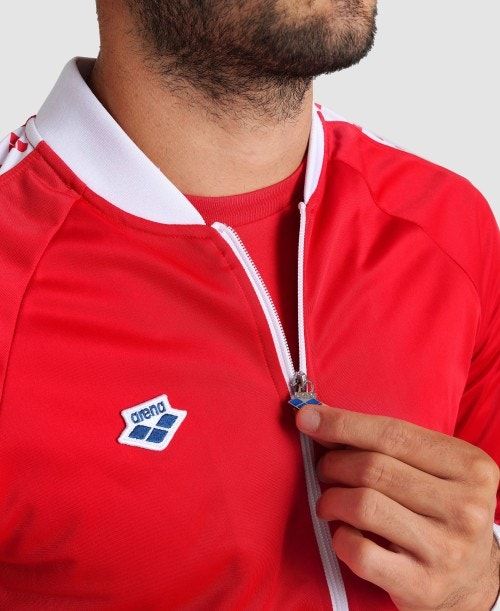 Arena Relax Iv Team Full-zip Jacket Red / White / Red | 64283-QEBC