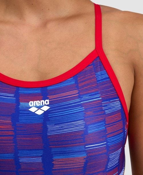 Arena Slow Motion Xcross Back One Piece Red / Blue Multicolor | 14738-JUVC