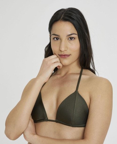 Arena Solid Triangle Bikini Dark Olive | 62073-EYBT