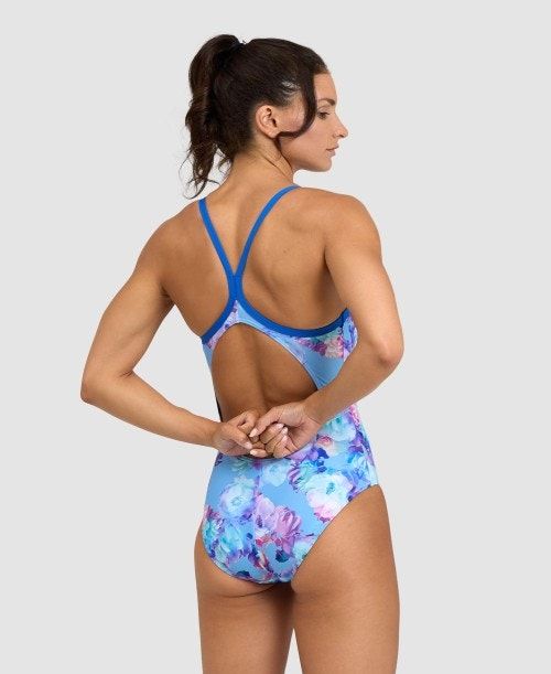 Arena Spring Garden Light Drop Back One Piece Royal / Royal Multicolor | 71583-VKGH