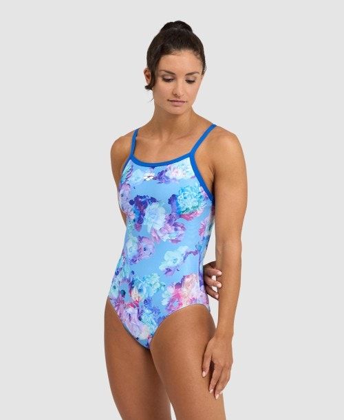 Arena Spring Garden Light Drop Back One Piece Royal / Royal Multicolor | 71583-VKGH