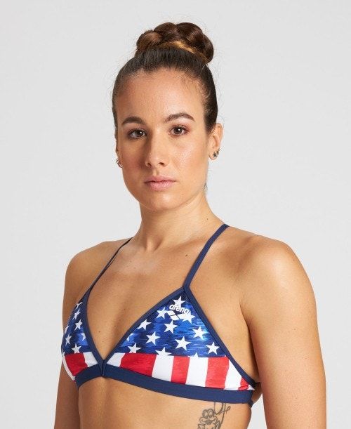 Arena Stars And Stripes Tie Back Top Navy / Multicolor | 35798-FMTJ