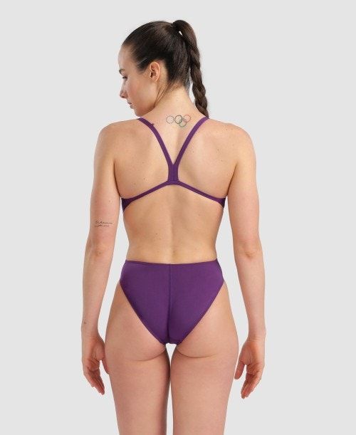 Arena Team Challenge Back One Piece Purple / White | 90827-MNXT