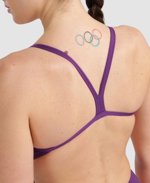 Arena Team Challenge Back One Piece Purple / White | 90827-MNXT