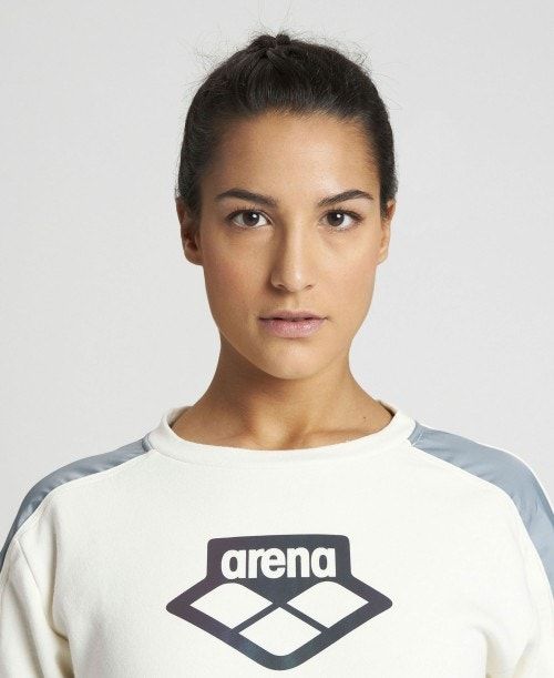 Arena Team Crew Neck Sweatshirt White / Grey | 75261-BDQH