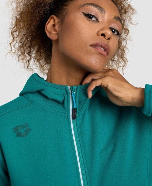 Arena Team Hooded Jacket Panel Green | 73085-HZBA