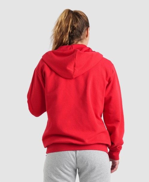 Arena Team Hooded Jacket Panel Red | 94536-YUBI