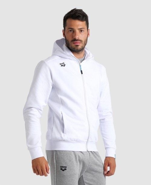 Arena Team Hooded Jacket Panel White | 47150-QZHG