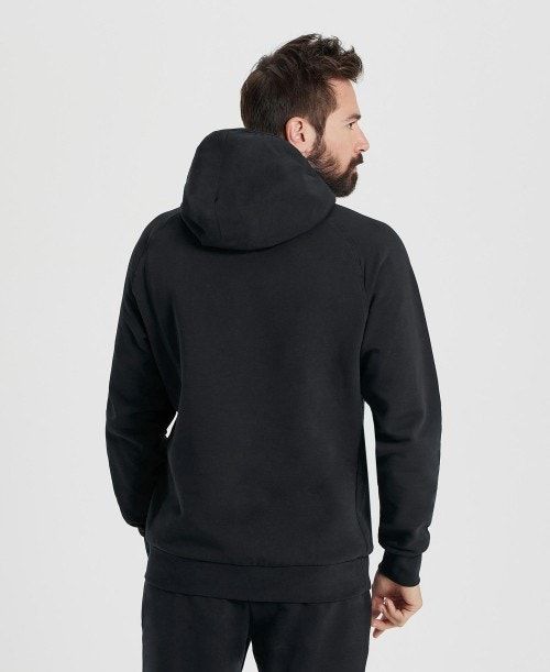 Arena Team Hooded Sweatshirt Panel Black | 37105-PJDK