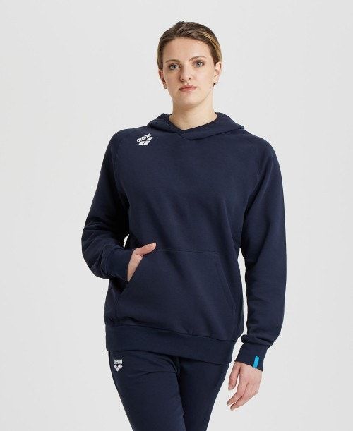 Arena Team Hooded Sweatshirt Panel Navy | 69134-IOEH