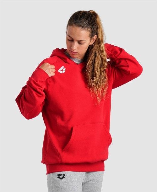 Arena Team Hooded Sweatshirt Panel Red | 90145-XDCP