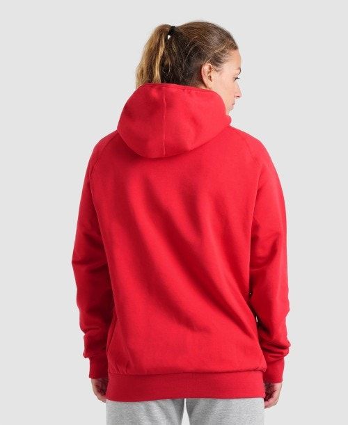 Arena Team Hooded Sweatshirt Panel Red | 90145-XDCP