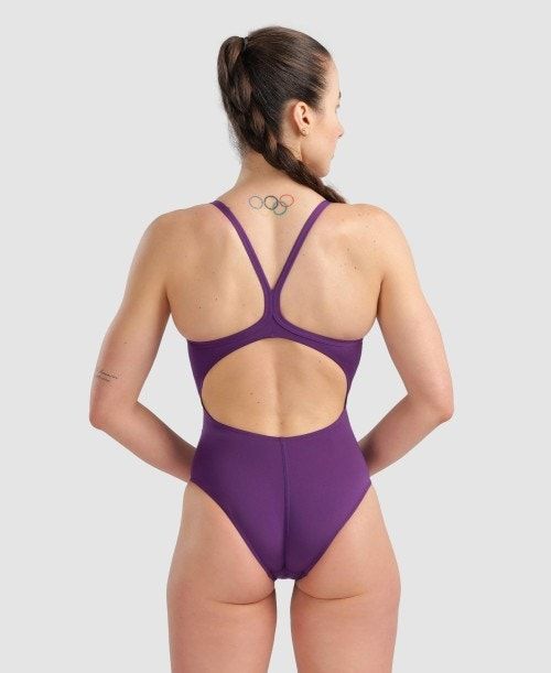 Arena Team Light Drop Back One Piece Purple / White | 52746-MRQC