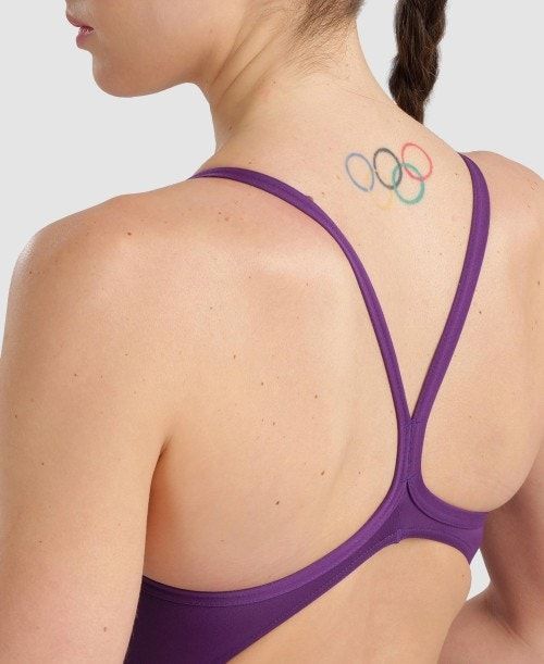 Arena Team Light Drop Back One Piece Purple / White | 52746-MRQC