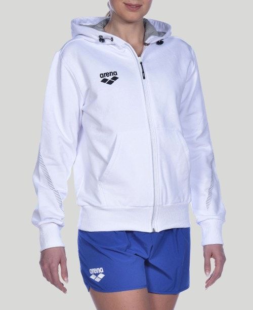 Arena Team Line Hooded Jacket White | 45397-OTJV