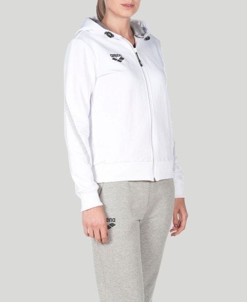 Arena Team Line Hooded Jacket White | 51706-UDWZ