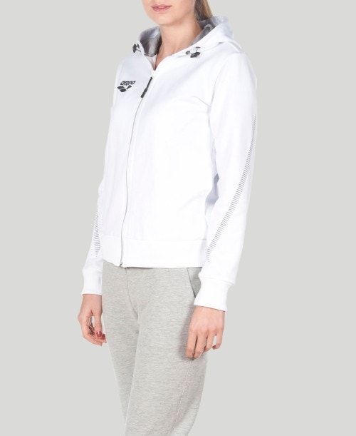 Arena Team Line Hooded Jacket White | 51706-UDWZ