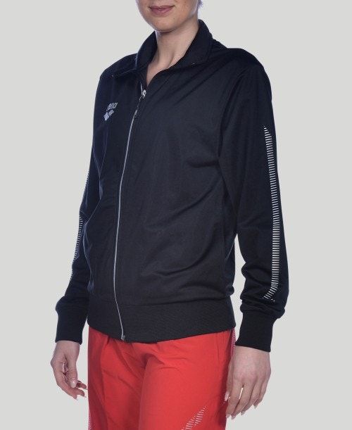 Arena Team Line Knitted Poly Jacket Black | 65791-CRSI