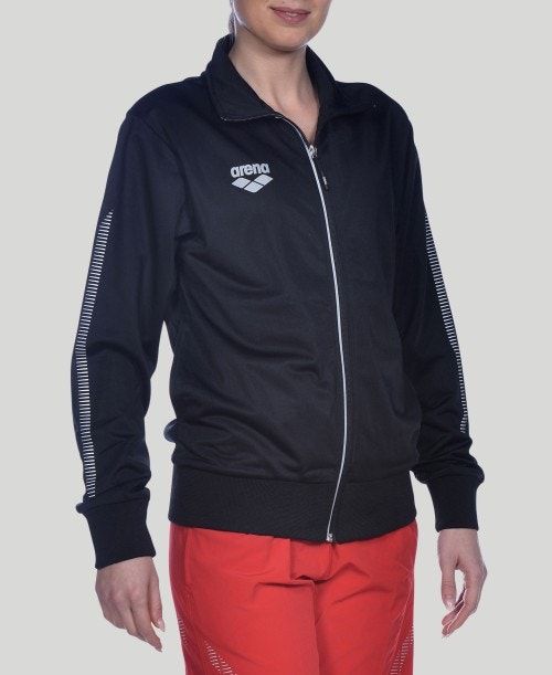 Arena Team Line Knitted Poly Jacket Black | 65791-CRSI