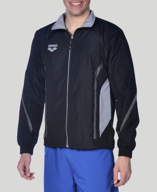 Arena Team Line Warm-up Jacket Black / Grey | 50368-VOMP