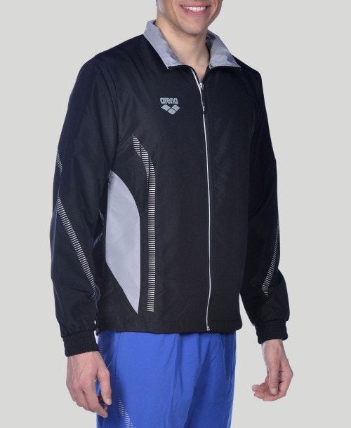 Arena Team Line Warm-up Jacket Black / Grey | 50368-VOMP