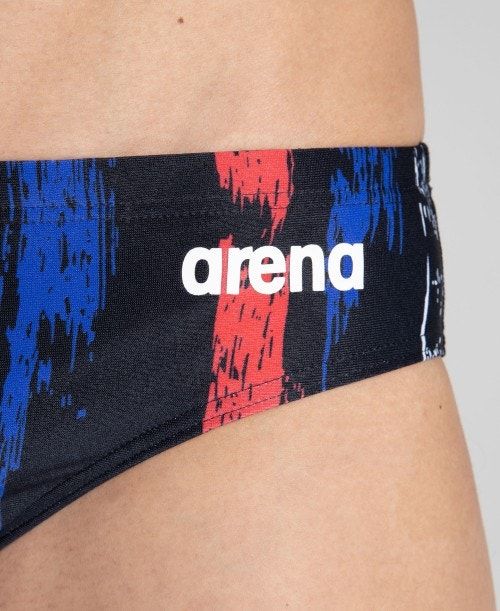 Arena Team Painted Stripes Brief Black / Multicolor White | 67249-SNFB