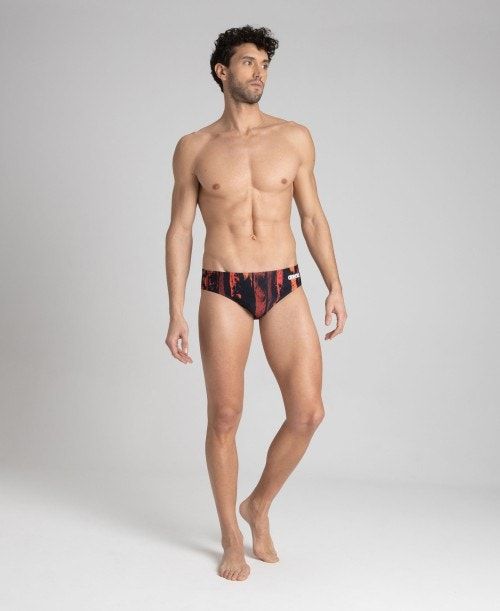 Arena Team Painted Stripes Brief Black / Multicolor Red | 48920-CUOH