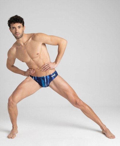 Arena Team Painted Stripes Brief Navy / Multicolor Turquoise | 23417-ZREJ