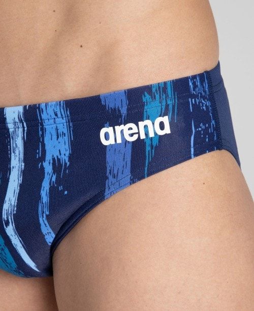 Arena Team Painted Stripes Brief Navy / Multicolor Turquoise | 23417-ZREJ