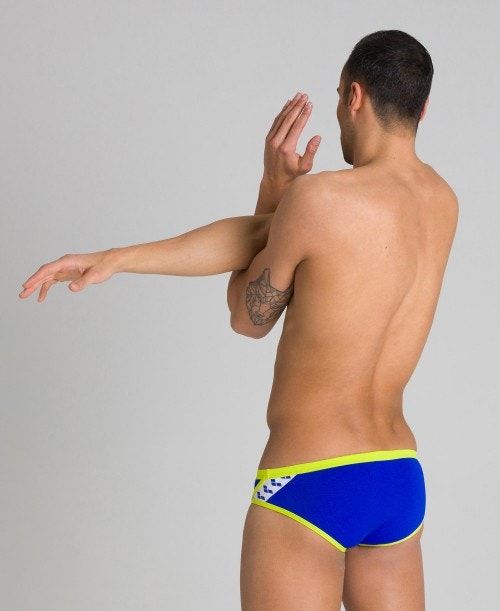 Arena Team Stripe Brief Blue / Green | 21869-HMIP