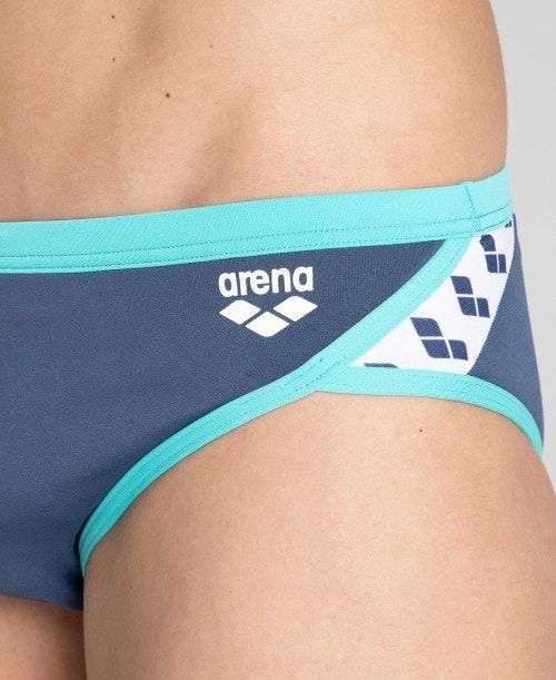 Arena Team Stripe Brief Dark Grey / Mint | 34560-PCIZ