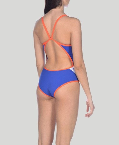 Arena Team Stripe Super Fly Back One Piece Blue / Pink | 75098-KITU