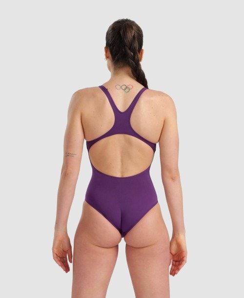 Arena Team Swim Pro Solid One Piece Purple / White | 80675-BHNU