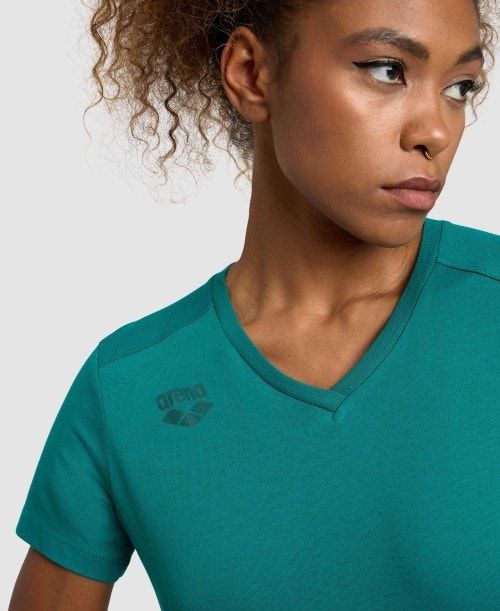 Arena Team T-shirt Panel Green | 84075-UIQV