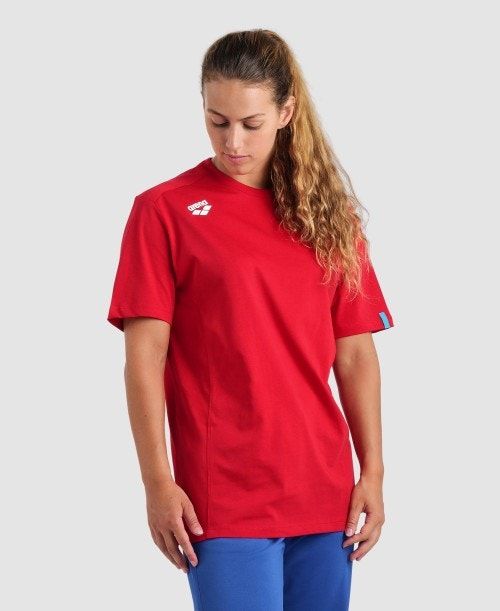 Arena Team T-shirt Panel Red | 58764-ZVFG