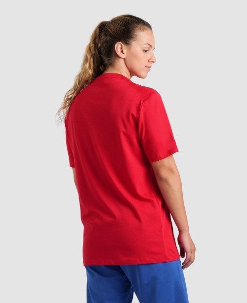 Arena Team T-shirt Panel Red | 58764-ZVFG