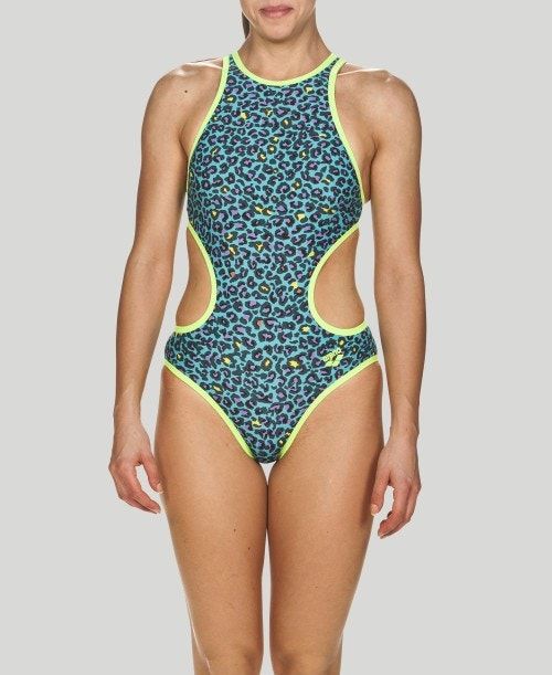 Arena The One Leopard Print - Maxlife Turquoise / Green | 89534-QPZI