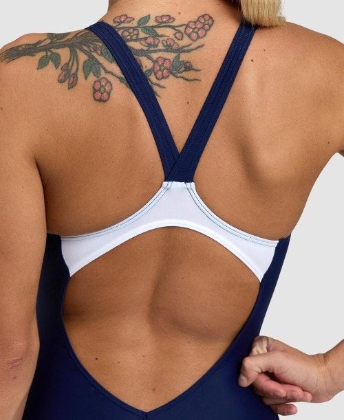 Arena Threefold V Back One Piece Navy / Blue / White | 71369-BXUV