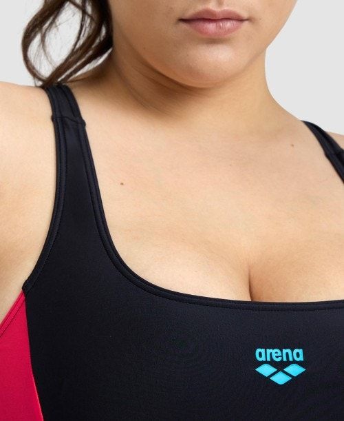 Arena Threefold V Back Plus One Piece Black / Black | 92563-UXJE