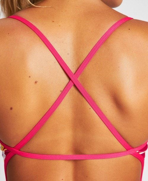 Arena Tropics Accellerate Back One Piece Rose / White Multicolor | 83421-LMCA