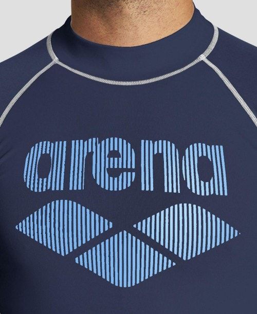 Arena T-shirt Rash Guard Navy | 82631-YWDH