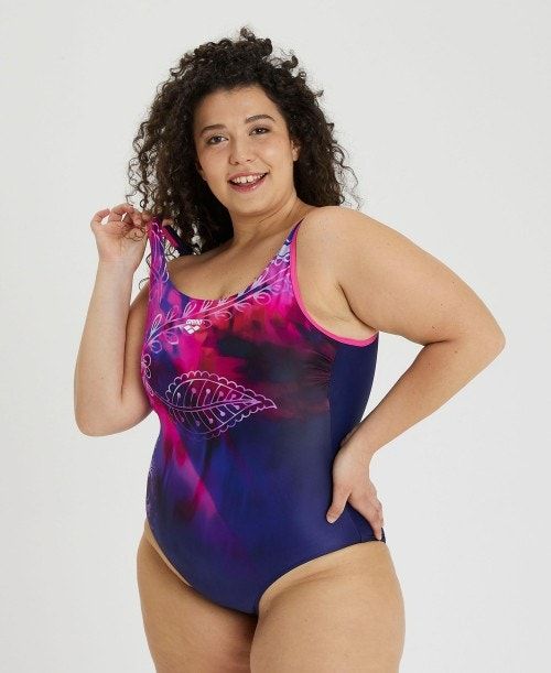 Arena U Back Placement Plus Swimsuit Navy / Rose / Multicolor | 08271-CIER