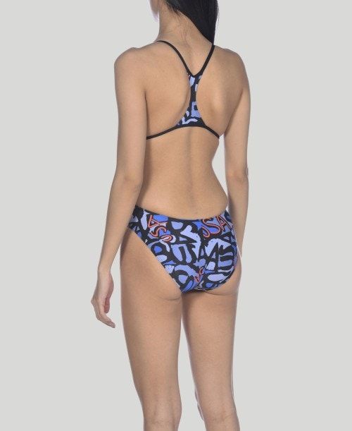 Arena Usa Allover Booster Back One Piece Navy Multicolor / Black | 63270-ASMF