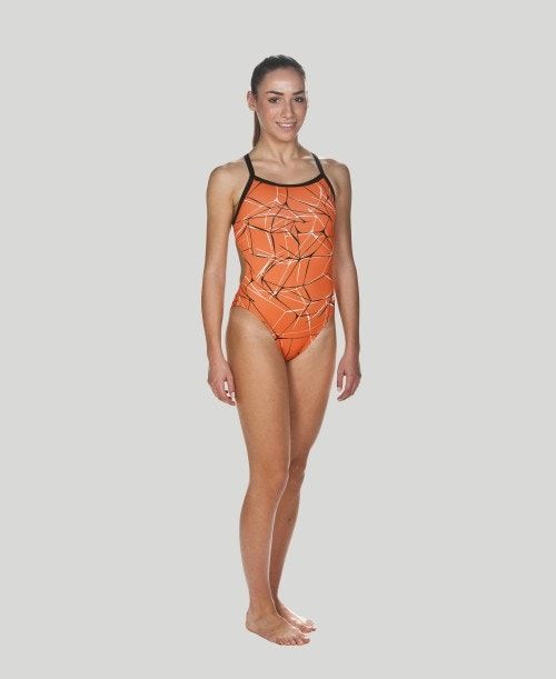 Arena Water Challenge Back - Maxlife Orange / Black | 27893-QGRU